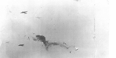 two B-17's collide over the base